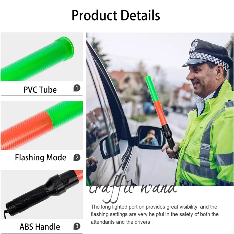 Road Safety CE Certification Traffic Baton Waterproof Led Flashing Traffic Control Baton