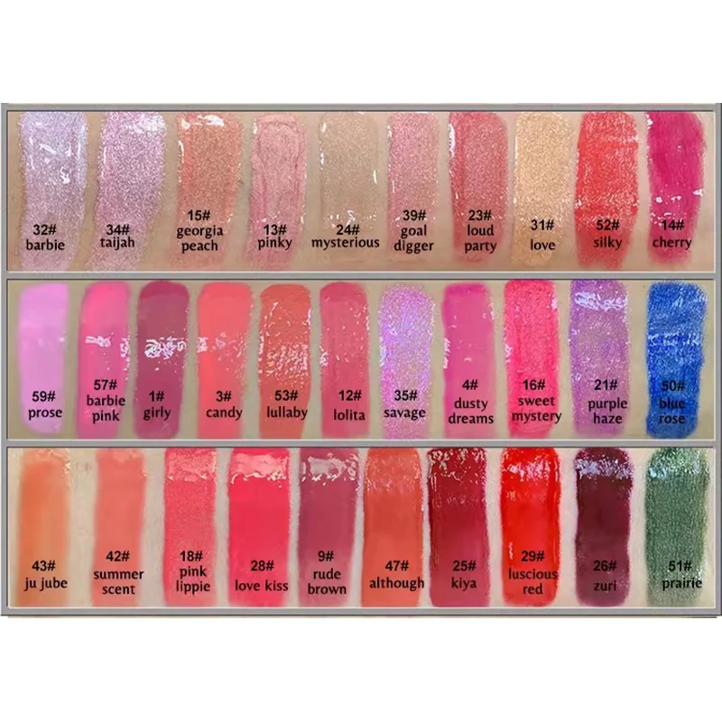 Wholesale Bulk Custom High Quality Lipgloss Private MOQ 50PCS Label Makeup Colorful Lip Gloss