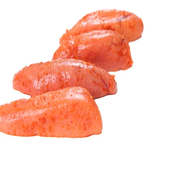Pollock Fish Roe Seasoned Red FROZEN from CN;LIA Whole Shape Mackerel Box Packaging Normal Salty Sushi 1 Kg HACCP/KOSHER/ISO IQF