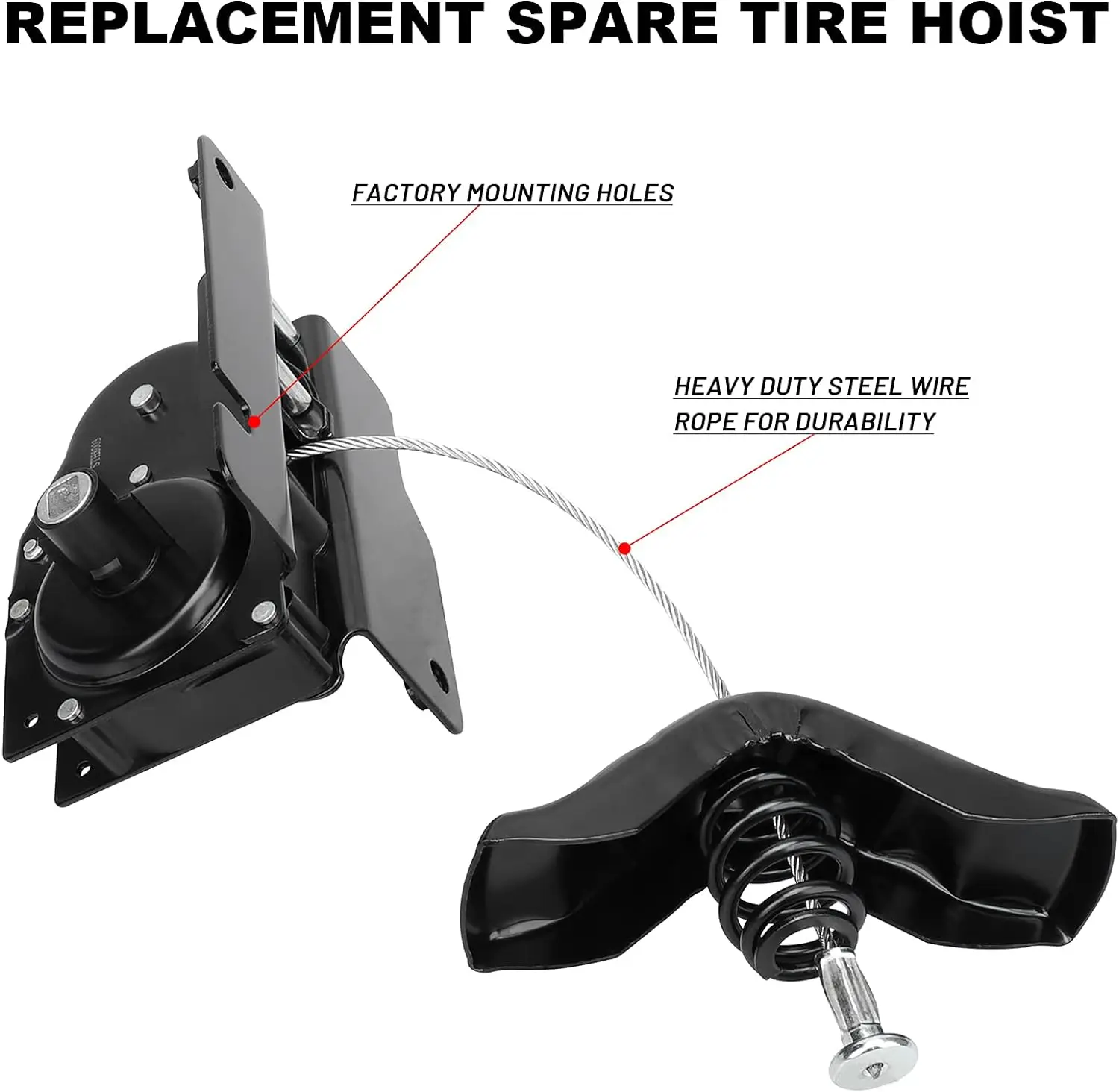 Spare Tire Hoist 924-526 Wheel Carrier Hoist Spare Tire Winch for Ford  F-150/Lobo F-250(HD), for Lincoln 02-03 Blackwood