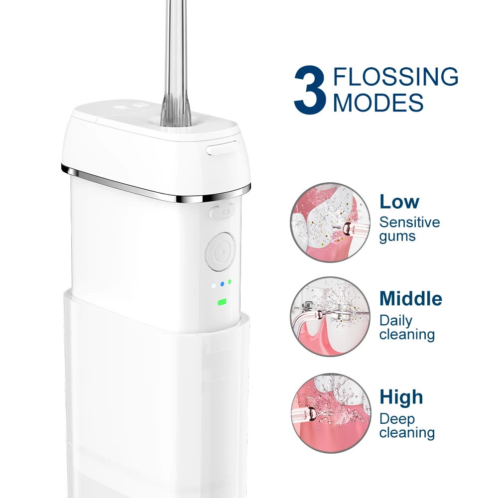CE ROHS Approved dental irrigator Patented design Water Flosse Rechargeable Pulsating Jet Flosser for travel use