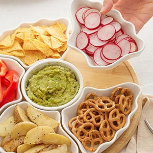 12 Inches Lazy Susan Appetizer Serving Dishes Snack Tray Dessert Trays With Wood Holder Removable