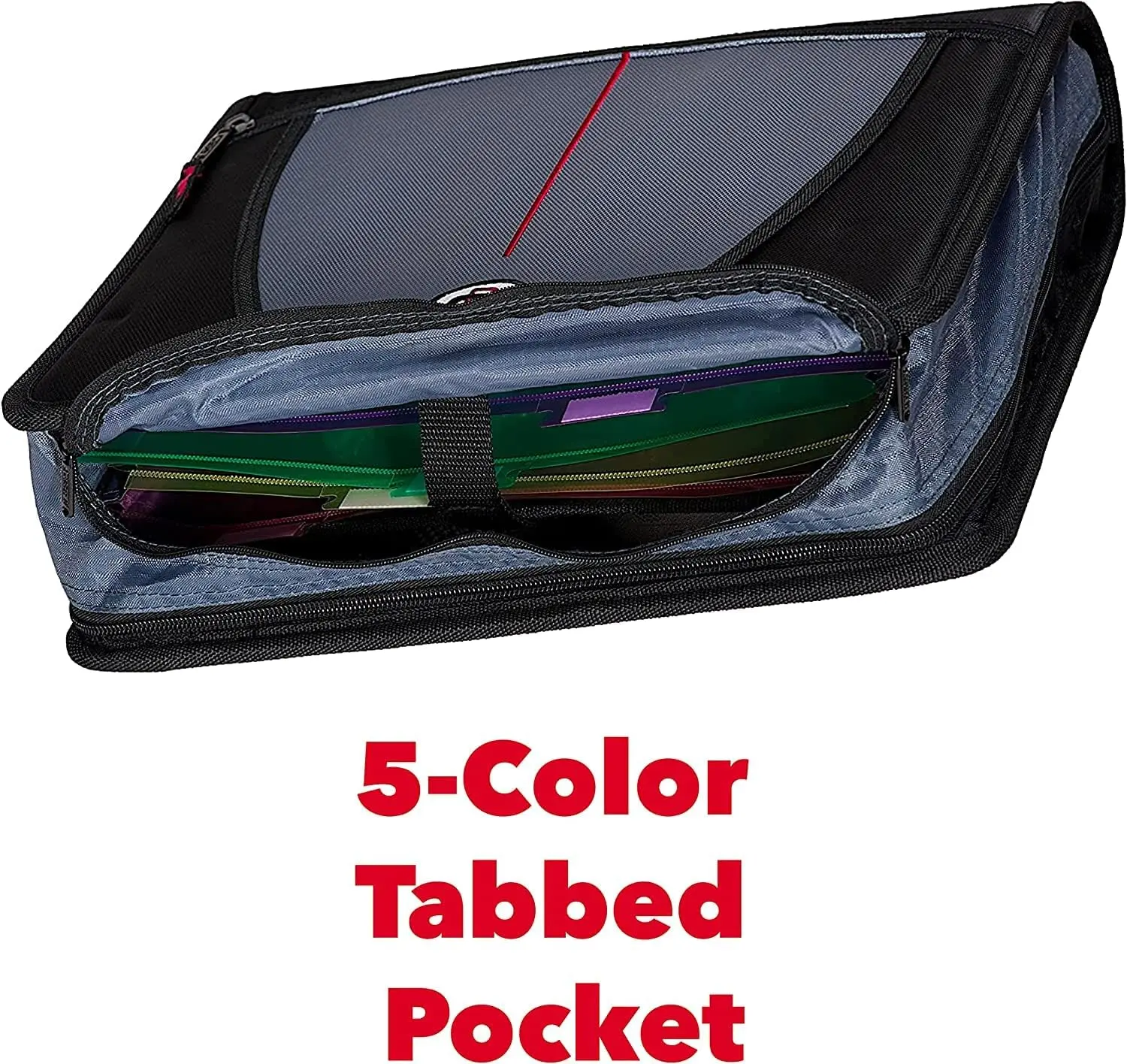 Free Sample case it Zippered Binder Bag 2Inch 3Ring,500-Sheet Capacity, Multi-Pocket Organizer Binder Suitable for Middle School