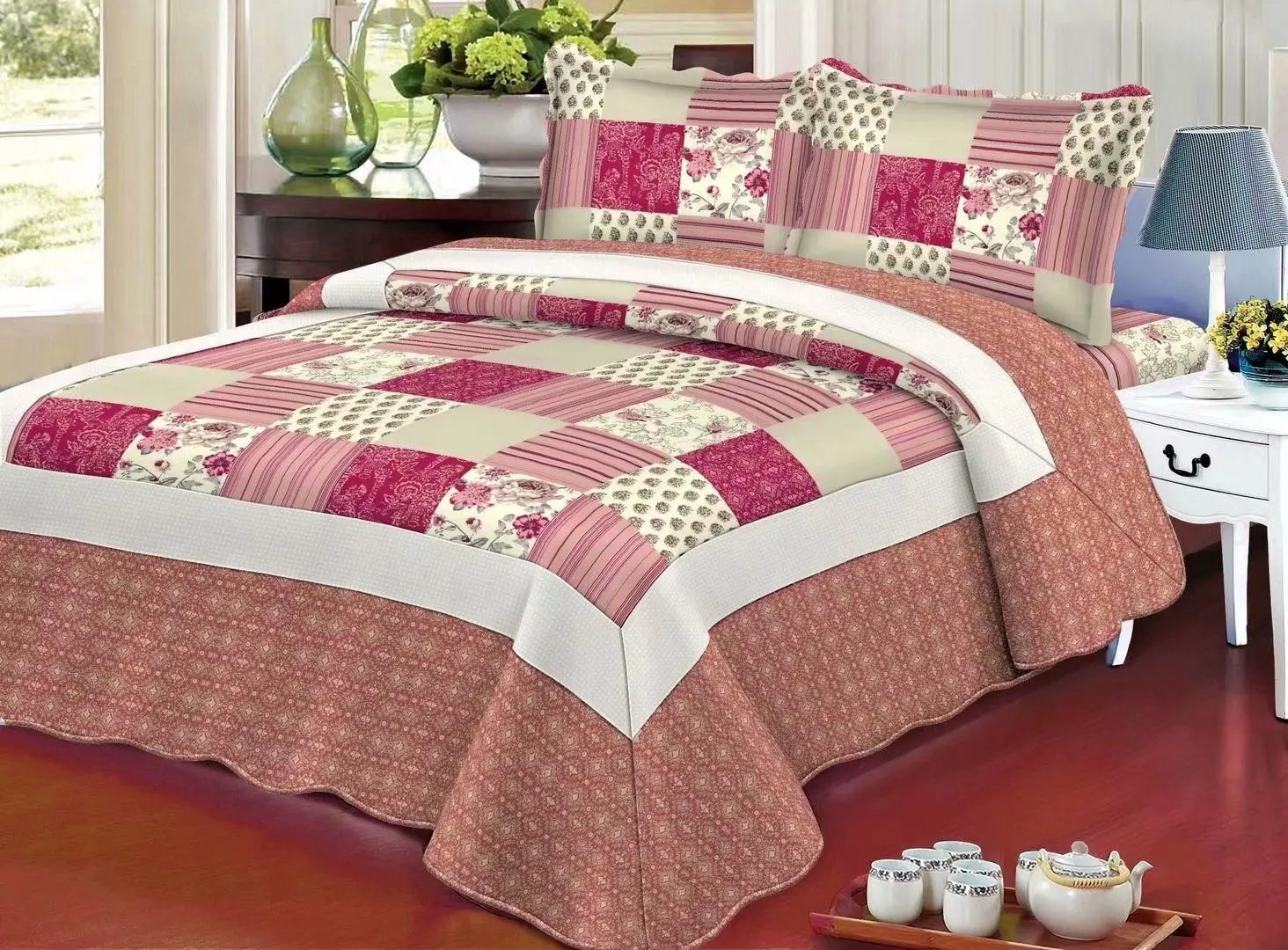 100% cotton quilted bedspread