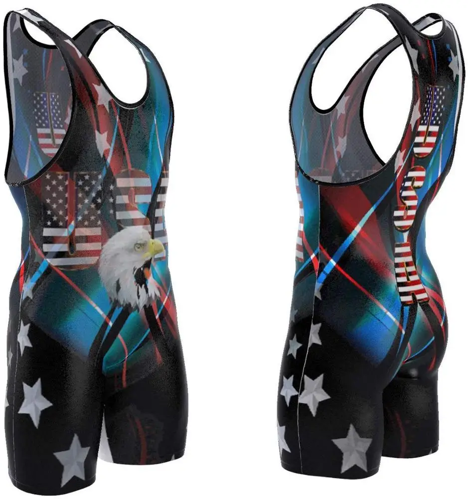 fully custom sublimation professional cool  youth wholesale wrestling singlets for men