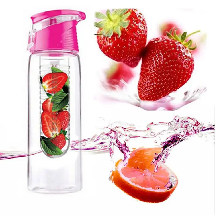 Best Selling BPA Free Portable Filter Water Bottle Outdoor Sports Plastic Lemon Pulp Fruit Infuser Juice Water Bottle With Lid