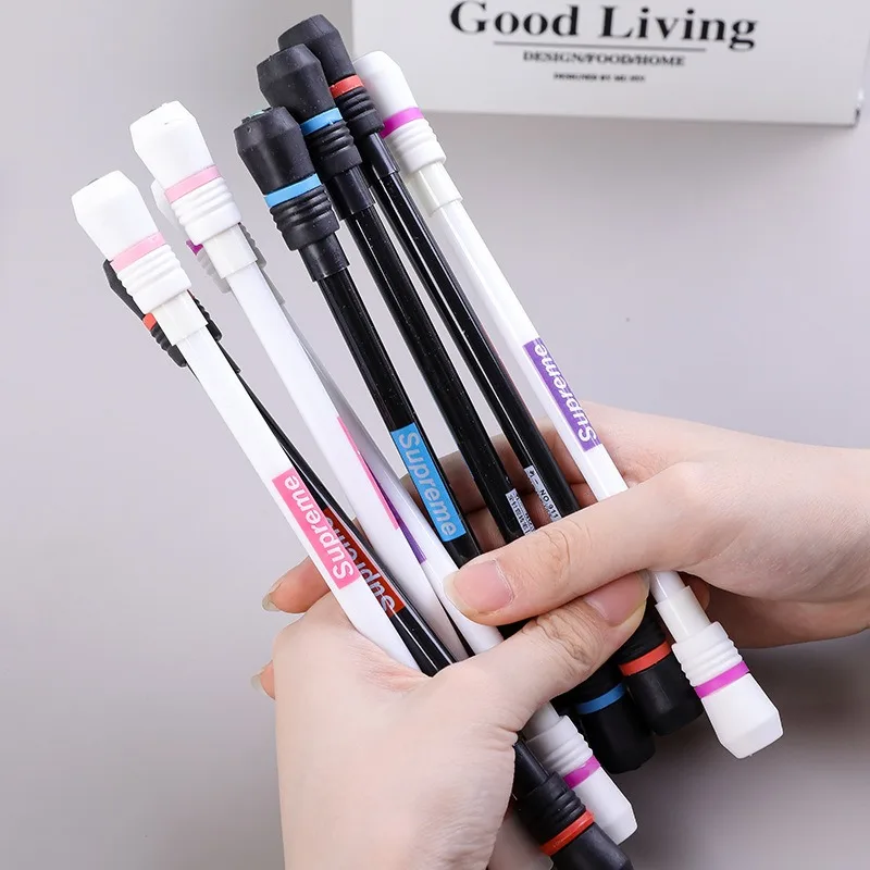 Creative Anti Stress Fidget Toy Students Black Spinning Spinner Rotating Gel Ballpoint Pen