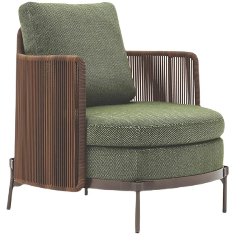 Balcony Rattan Bed Garden Lounge Rattan ArmChair Hotel Club Single Chair Indoor And Outdoor Furniture Set