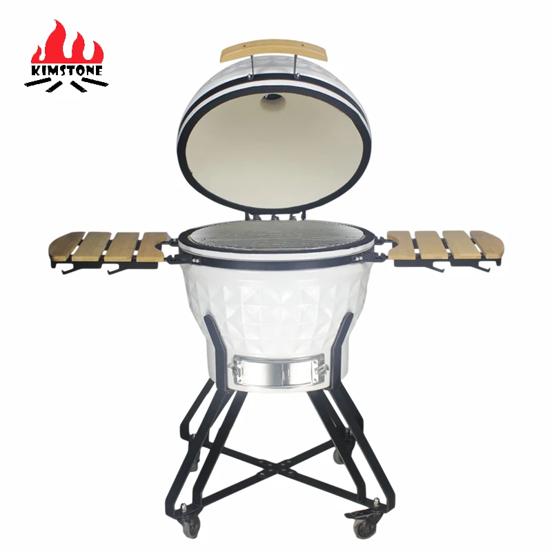 Kimstone 24 Inch Ceramic Charcoal Outdoor Kitchen Pizza Oven Bbq Grills Cast Iron Support OEM