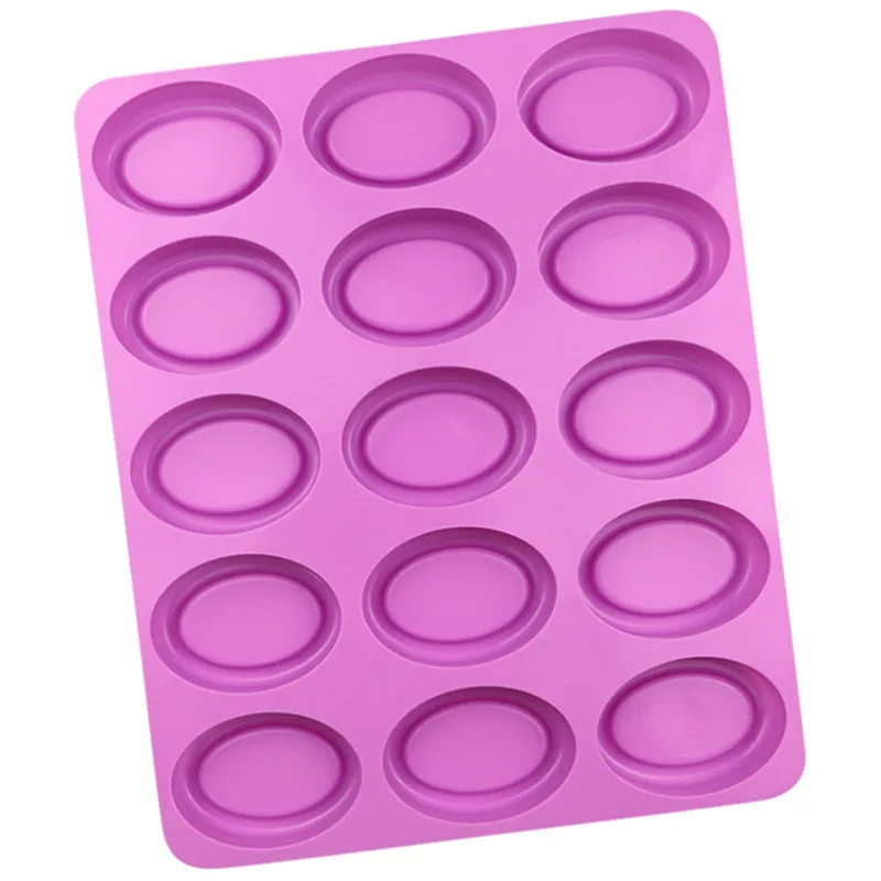 Custom Pink Food Grade 15-series oval silicone cake mold handmade silicone soap mold Reusable Silicone Chocolate Mold