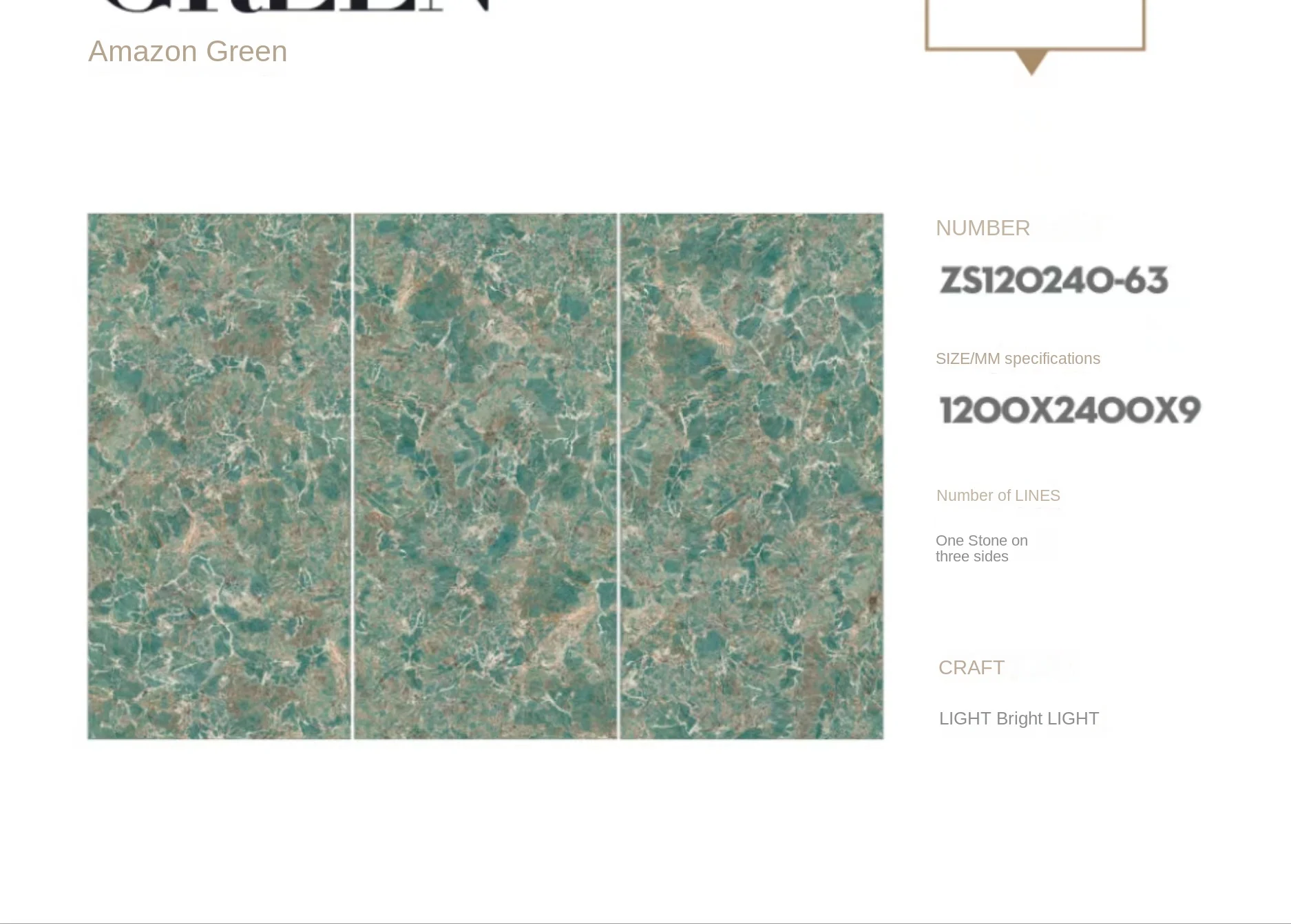 Jungle  Green Rock Board 1200X2400 Porcelain slab Bright TV Sofa Background Dining Table Countertop-Sintered Stone Product