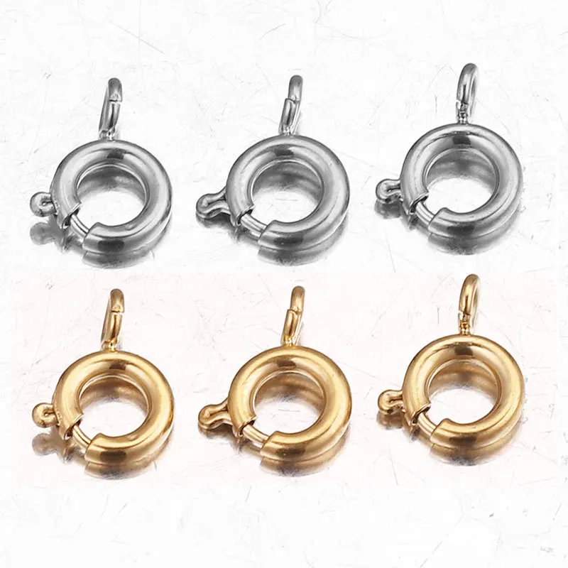 GP Stainless Steel spring ring clasps Vacuum Plating for permanent jewelry chains making Bracelet Necklace spring ring clasp