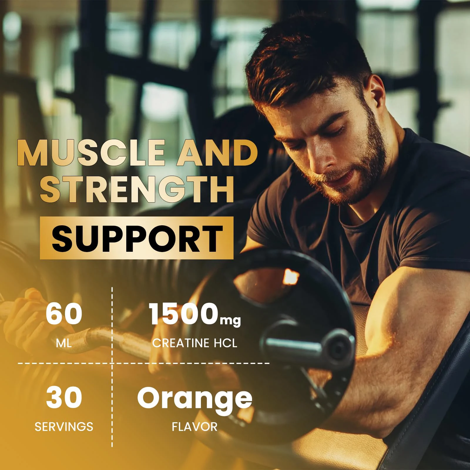 Creatine HCL Liquid Drops Creatine Hydrochloride with L-Carnitine L-Glutamine BCAA Vitamin B12 B6 Muscle Growth Recovery-Vegan