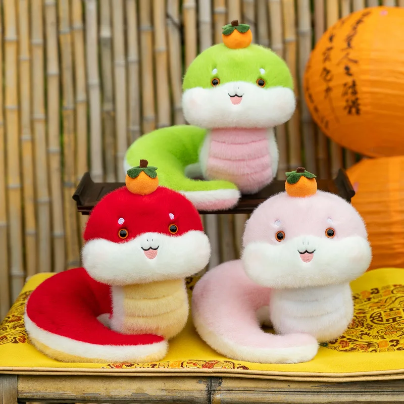 Super soft small plush toy year of the snake cuddly 2025 new year snake plush toys plush snake toy new year trade gift