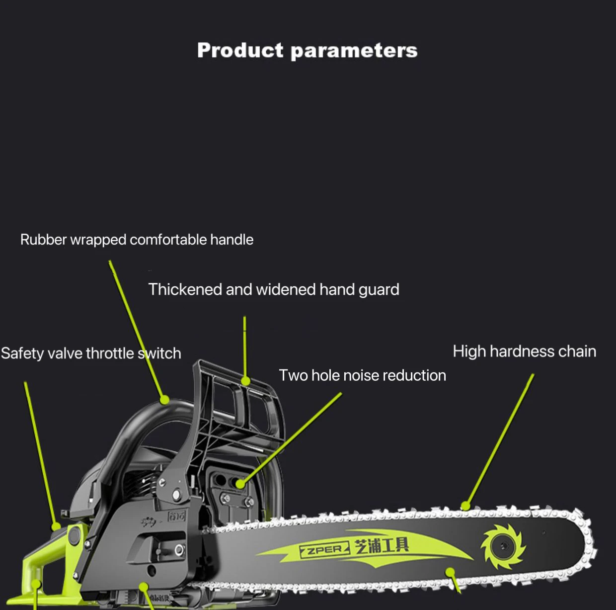 Hottest selling Powerful  58cc 20 inch gasoline saw 2.4kw high-power 2-stroke engine oil household Wireless small portable saw