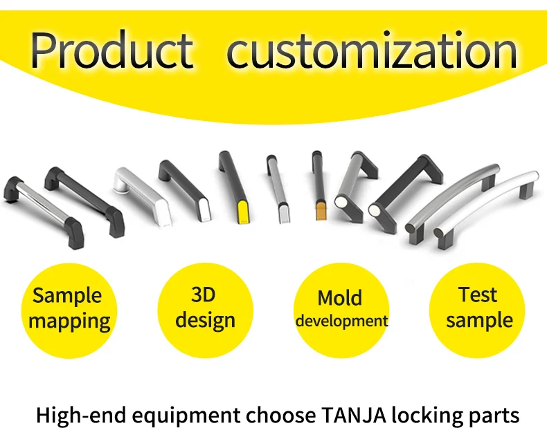 High Quality Aluminum Alloy Tubular Oven Door Handle External  CNC Machine Door Tubular Handle Industrial Pull Handle Knobs