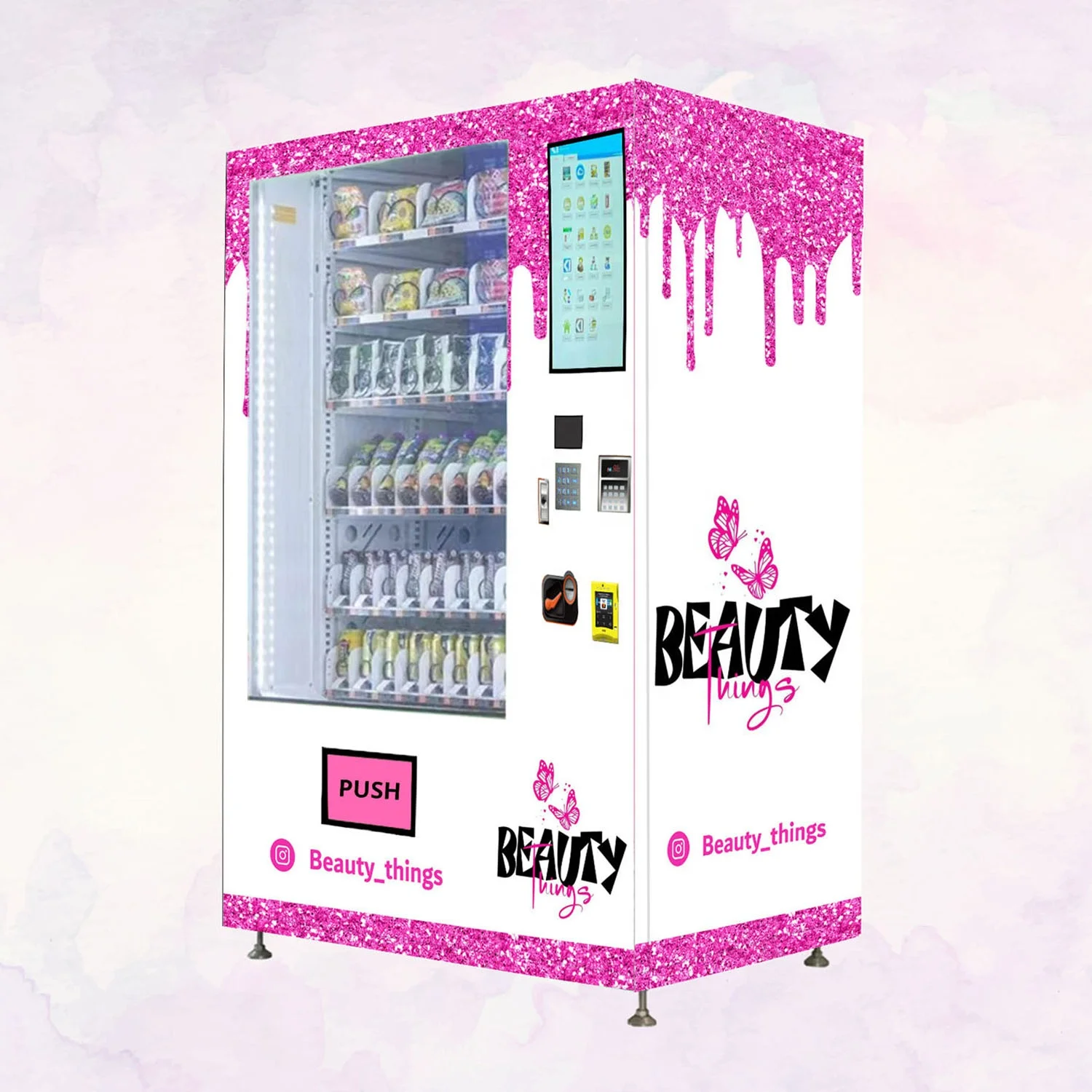 Digital wall mount express cabinet smart custom vending machine wig support coins with touch screen  supports Google Pay /bankno