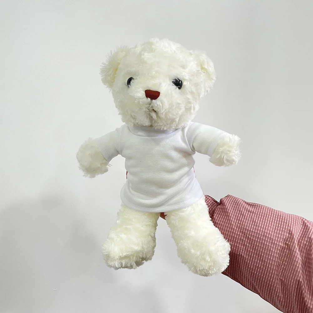 Sublimation Stuffed Animal blank sublimation cute Plush Teddy Bear toy Clothes tee T shirts for Dye Sublimation Heat Press