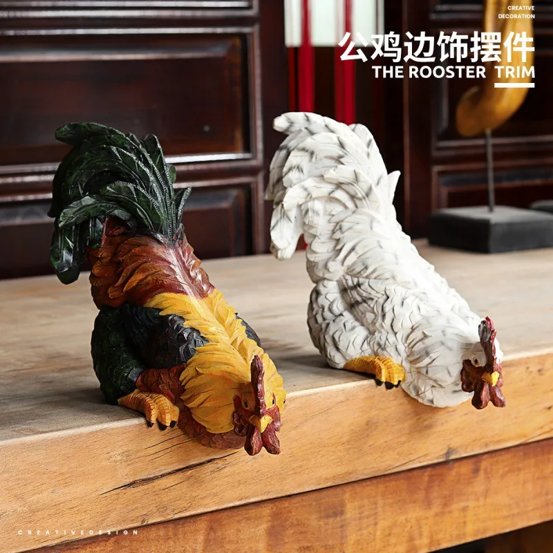 
Garden decoration courtyard hand painting resin rooster ornaments rockery landscape pond fish pond resin handicrafts 