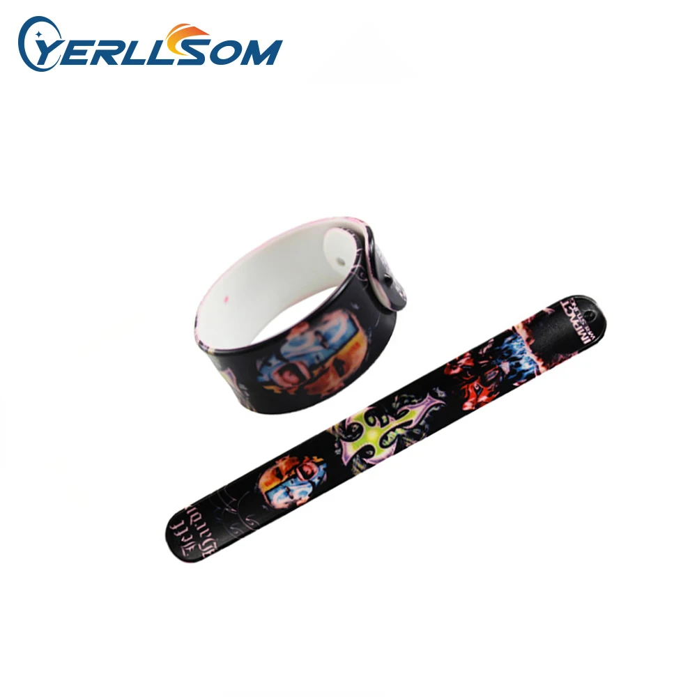 Wholesale Assorted Colors Personalized Screen Printing Custom Silicone Slap Bracelet