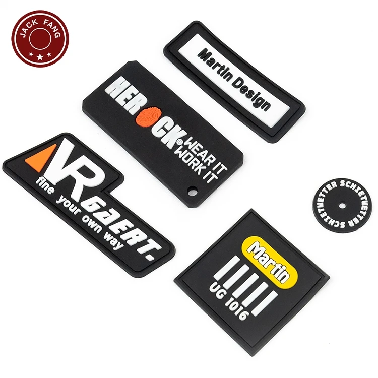 Custom 3D Raised Effect Die Cut Clear Pvc Rubber Logo Patch Liquid Silicone Rubber For Clothing Labels