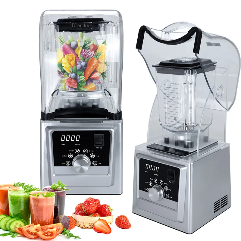 Plastic blenders commercial processor Silent Soundproof Blender With Cover multi function food blender with great price