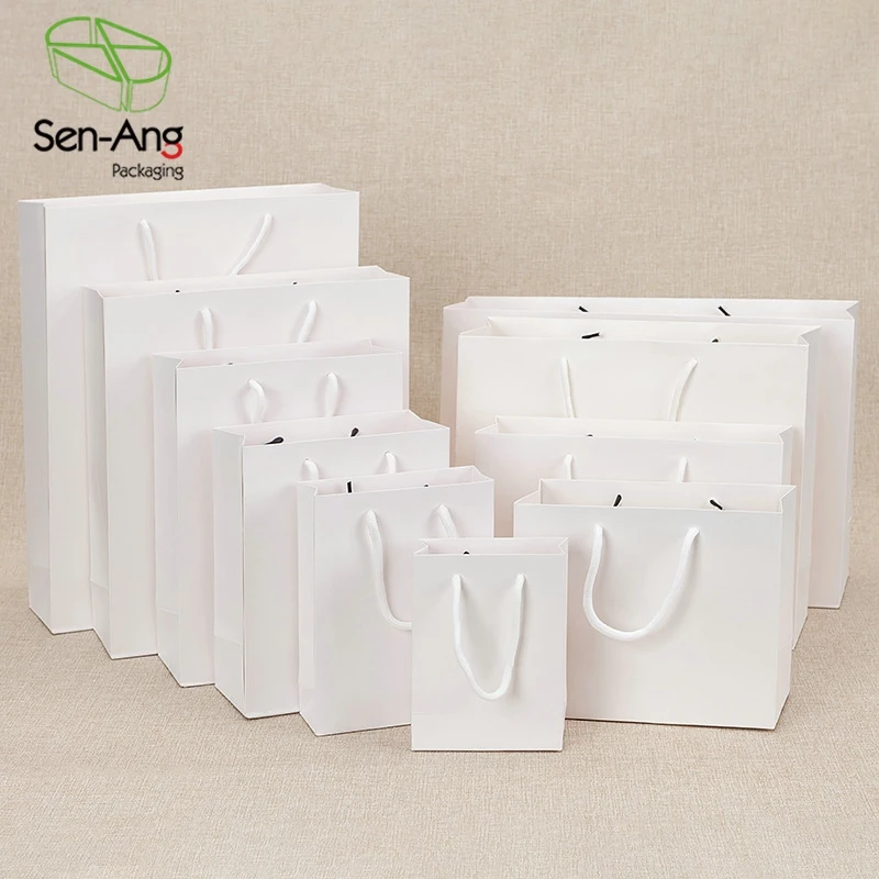 SenAng03 крафт-бумага с квадратным дном Пользовательский логотип коричневая Подарочная сумка ручками