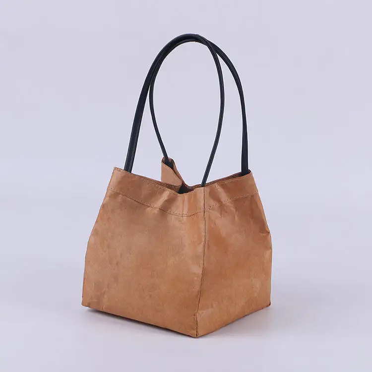 Wholesale Custom Logo Waterproof Thermal Washable Kraft Dupont Insulated Tyvek Paper Lunch Cooler Tote Bag for Bento Work