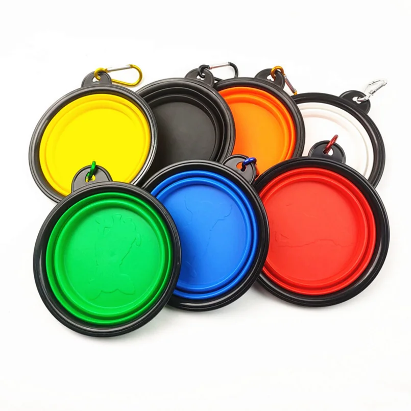 
Pet Companion Dog Pot Foldable Silicone Travel Pet Bowl Portable Carabiner Feeder Dog Bowl 