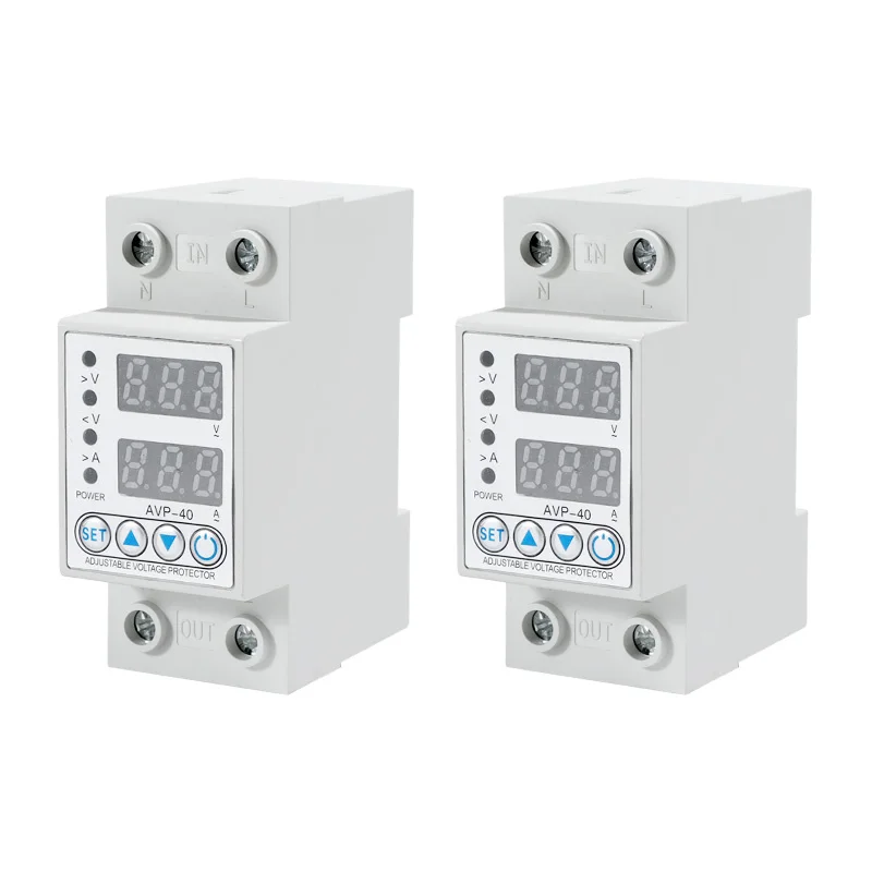 40A 230V Din rail adjustable over under voltage protective protector relay protection digital electric voltage protector
