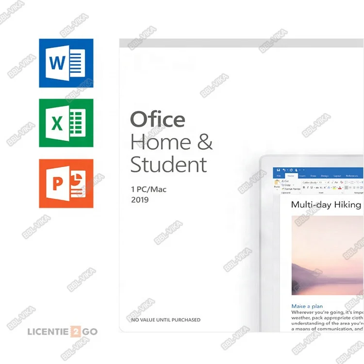 Multilingual version officee 2019 HS key officee 2019 Home and Student license 100% activation online