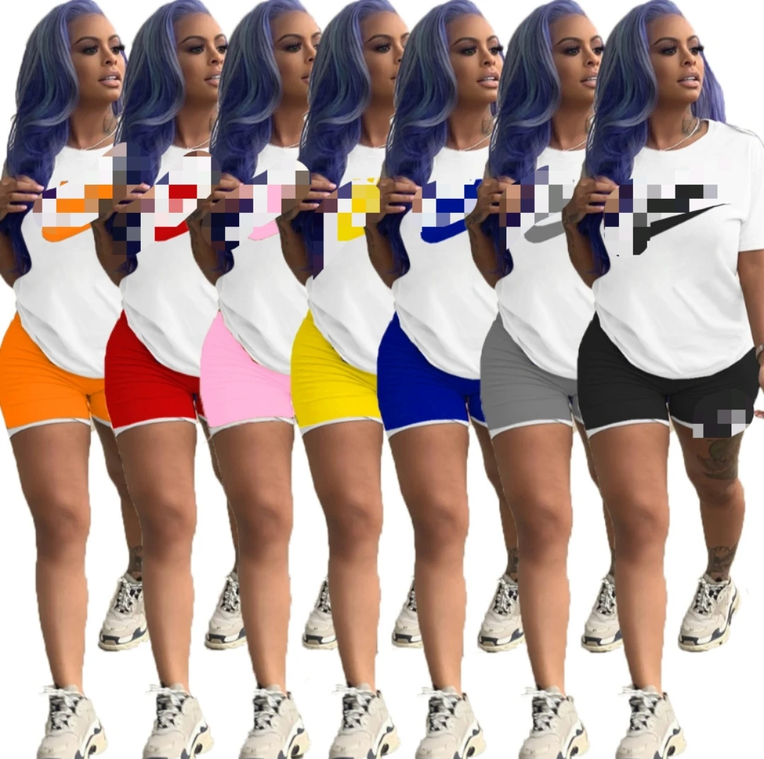 
LO-2020072009 Fashion summer women clothing 2020 newest desgin women tracksuit 2 piece short sets 