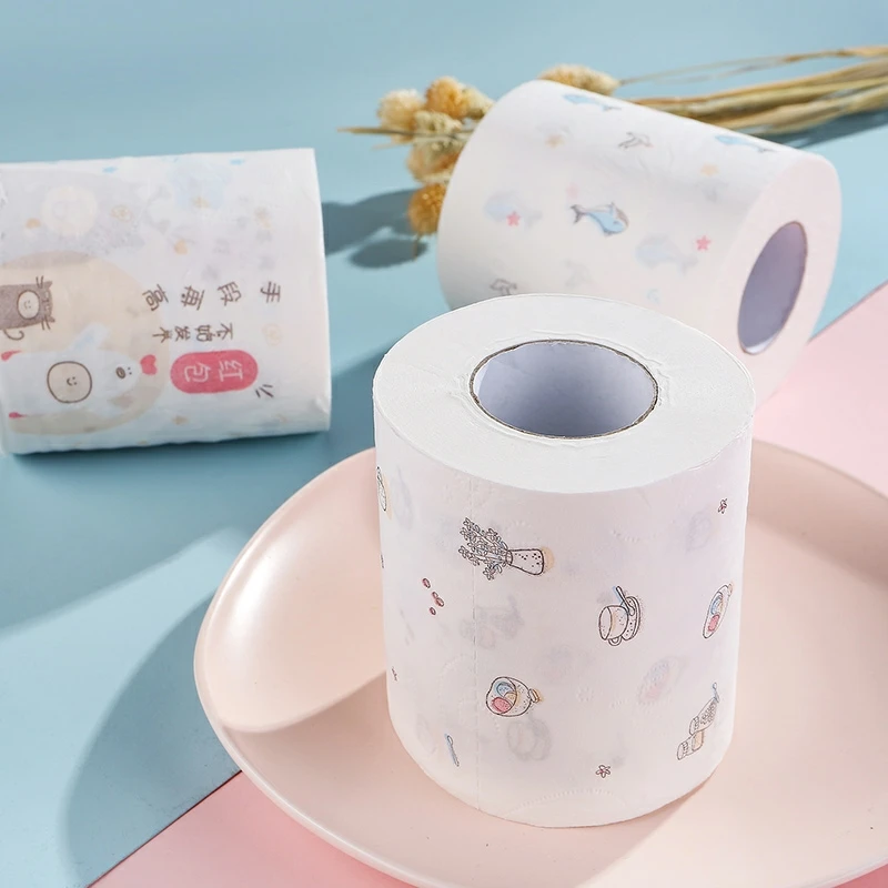 China factory virgin wood pulp 3 Ply toilet paper wholesale custom design Christmas printed toilet paper