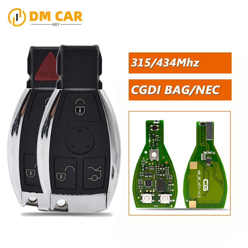 CGDI Remote car key fob 3/4buttons for All FBS3 mercedes benz CGDI support MB Programmer 315/434Mhz Semi smart