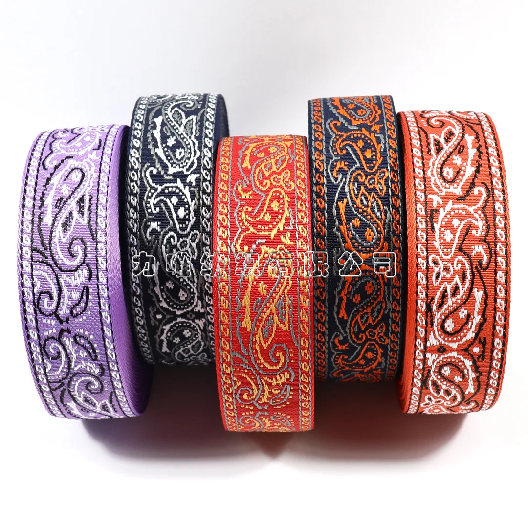 2022 New Arrival Factory Ethnic Style colors belts 50mm jacquard tape Eco-Friendly polyester bag straps Webbings