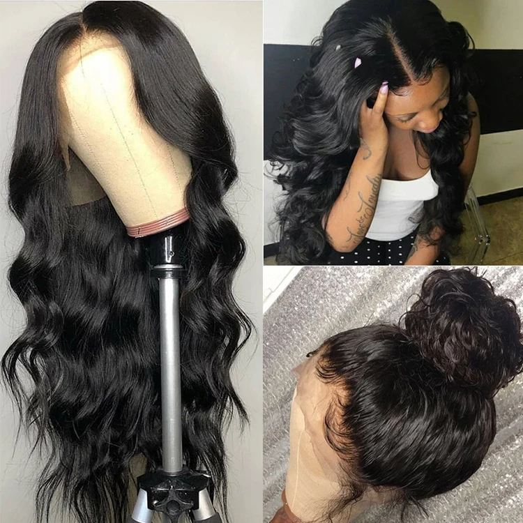 Lacefront wigs human hair virgin cuticle aligned hair wigs brazilian hair from brazil lace frontal wig body wave wholesale price