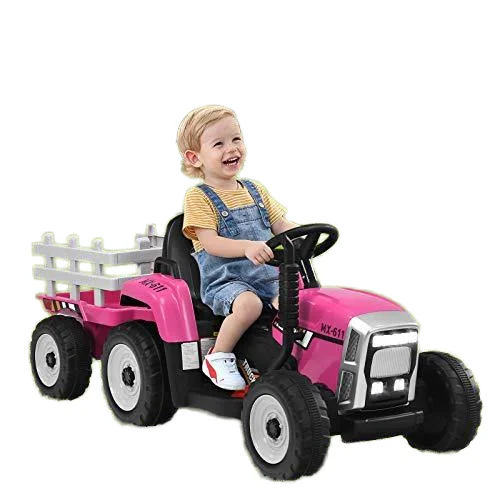 Unisex 12V Battery Operated Plastic Ride-On Electric Tractor Toy for Kids Ages 2-7 Pedal Power MP3 Feature Wholesale Boys Girls