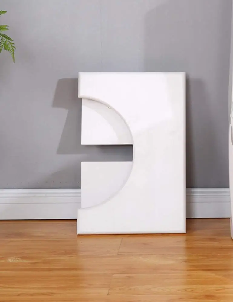 Foldable Bamboo Squatting Toilet Stool Bed Foot Stool White