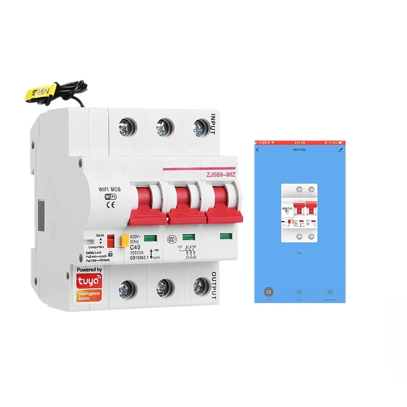 Tuya Smart 3P 16A-125A Remote Control WiFi Circuit Breaker/smart Switch/ Intelligent Automatic Recloser Alexa Google Compatible