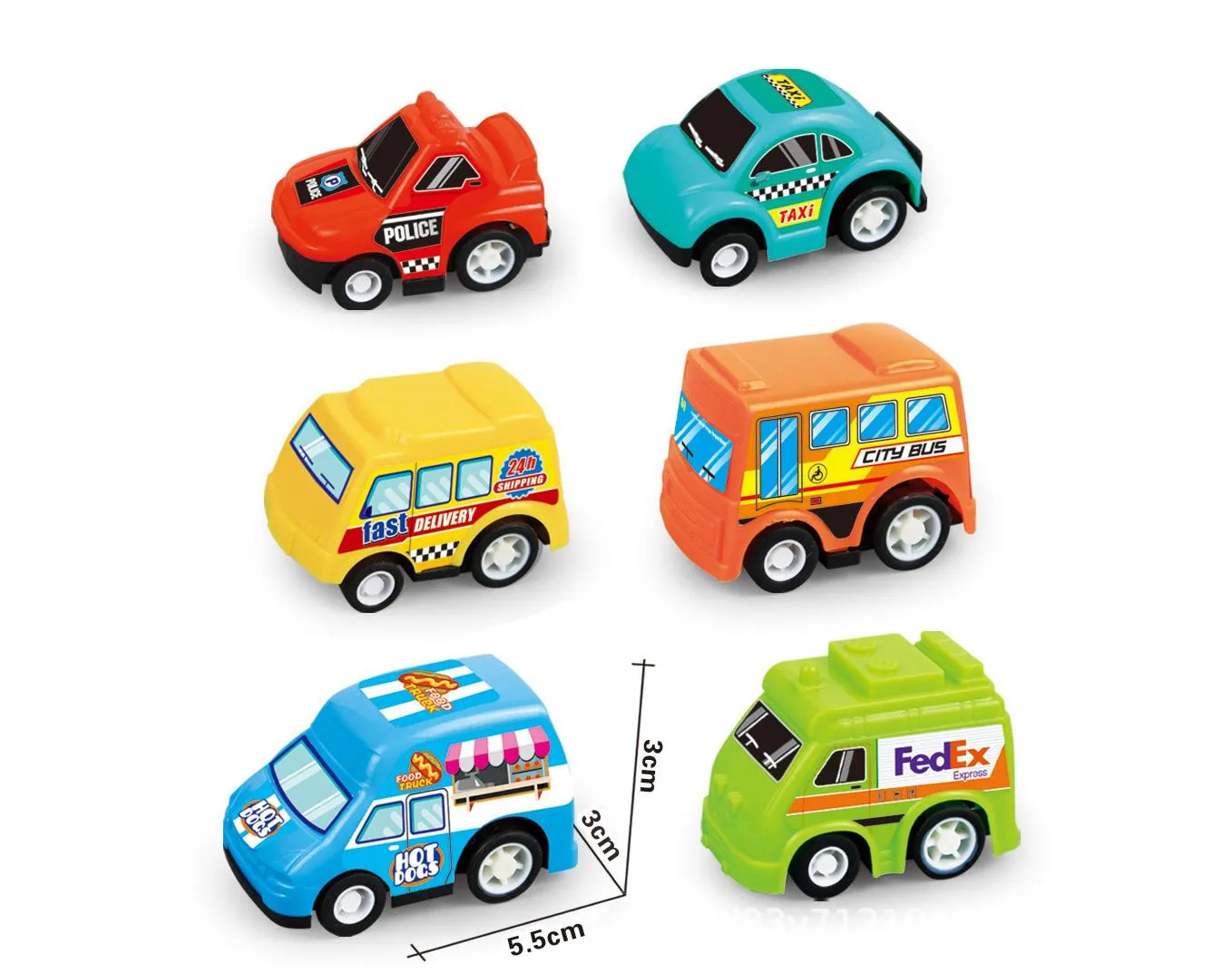 OEM wholesale 3d model printing service Plastic Small Toy Car Cartoon Mini Inertial Return Force Car For Gift Kids Toys