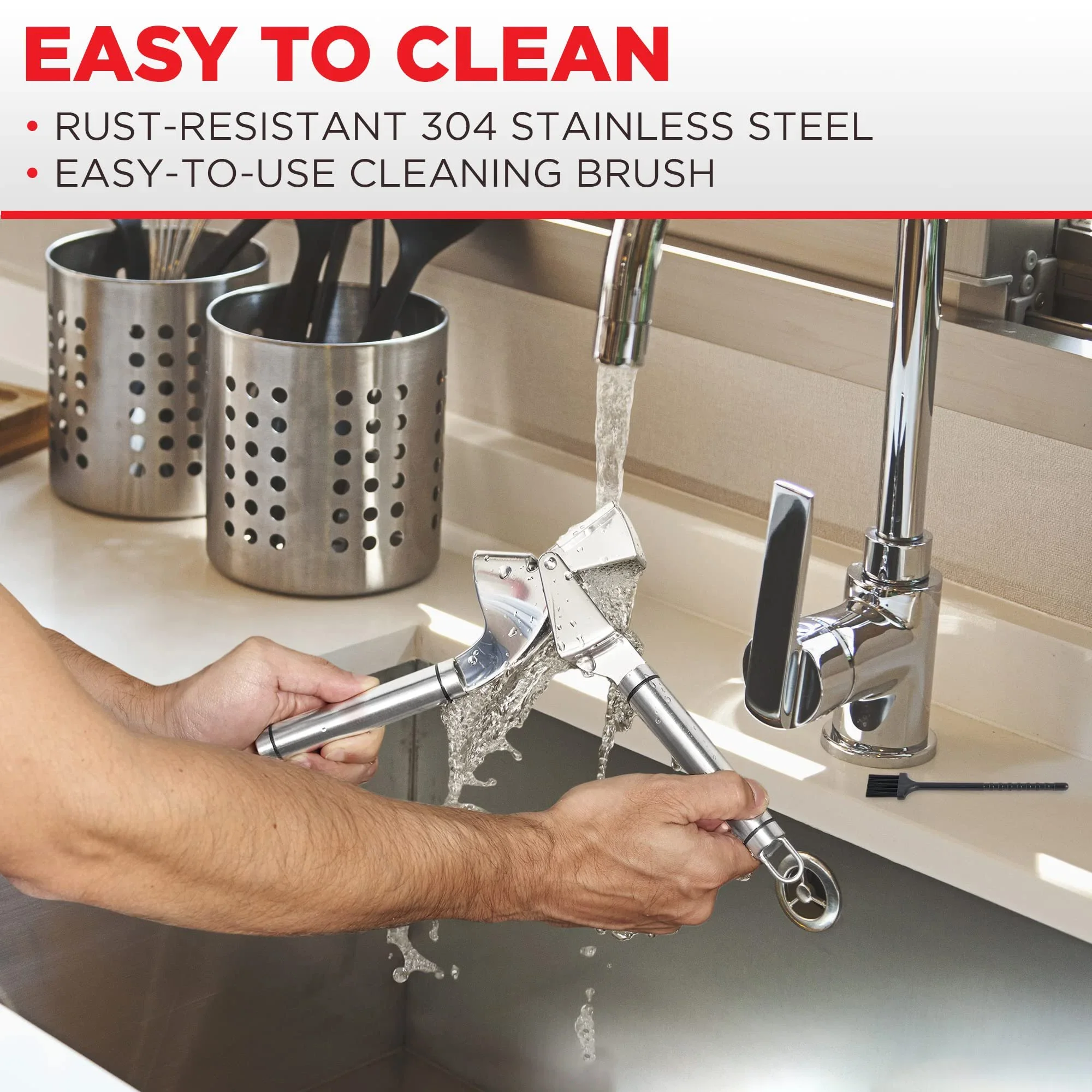 Keyo Squeeze Handle Multifunction Kitchen Premium Stainless Steel Garlic Press