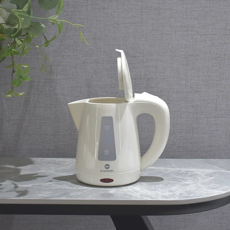 Hotel Cordless Plastic 0.8litre Automatic Electric Kettle with Water Level Window