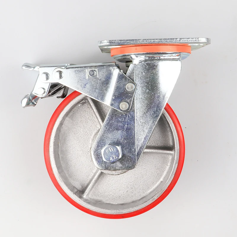 CMCL 4/5/6/8 Inch Polyurethane Wheels Heavy Duty Wheel Industrial Caster Wheel With Brake