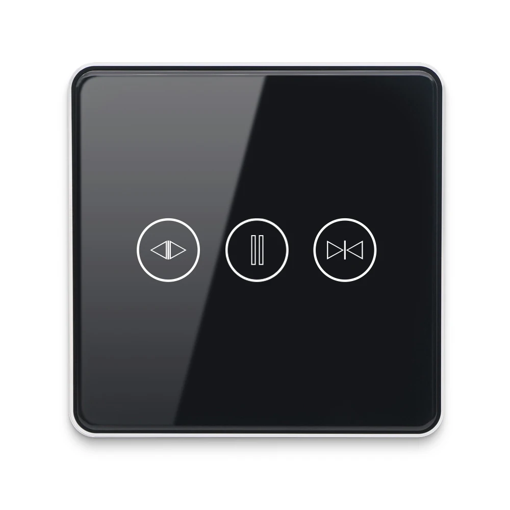 SZMYQ Smart Home Tuya WiFi ZigBee Touch Panel Tempered Glass Aluminum Frame Smart Curtain Switch 1Gang and 2Gang