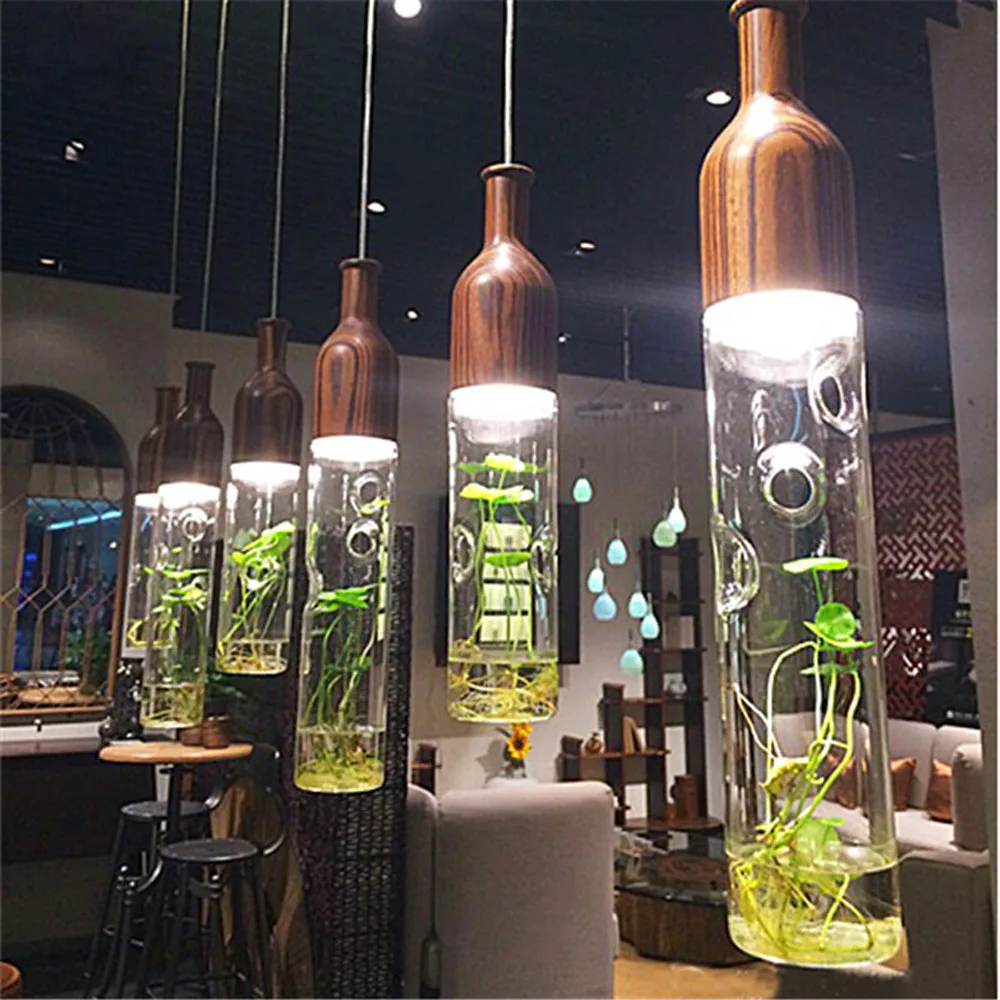 Water Plants Chandeliers LED Lighting Bedroom Restaurant Bar Glass Lamps Hanging Fixtures