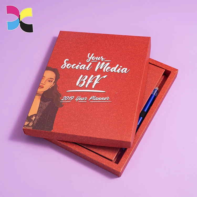 Custom printed leather journals luxury dotted grid affirmation journal with box