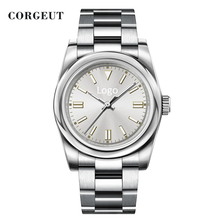Corgeut Custom LOGO RLX Oysters Perpetual 39mm Watch Luminous Genuine Sapphire Glass NH35 Miyota Automatic Men Mechanical Watch