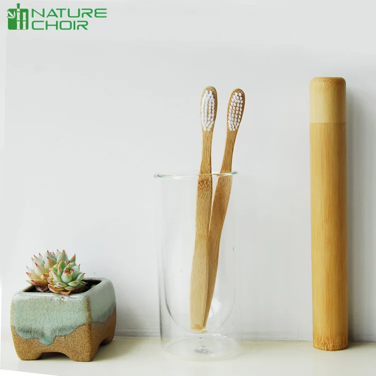 Custom Logo Replaceable Head Bamboo Toothbrush With Castor oil or Corn starch bristles