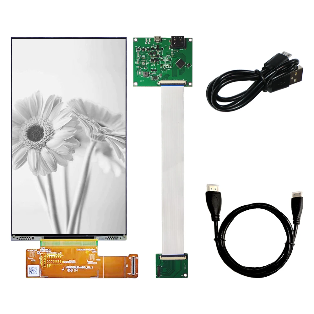 5.5 Inch 4K 2160x3840 Mono LCD Screen Module HD-MI to MIPI Interface LCD Controller Board 3D Printer Monochrome LCD Display