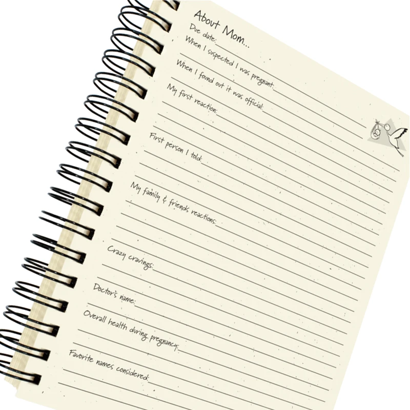 Customized baby birth journal memory book dot grid notebook notepad planner custom printing Pregnancy preparation diary